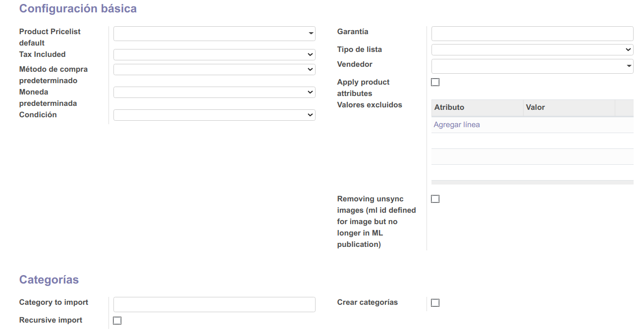 Configuración - Sincronización